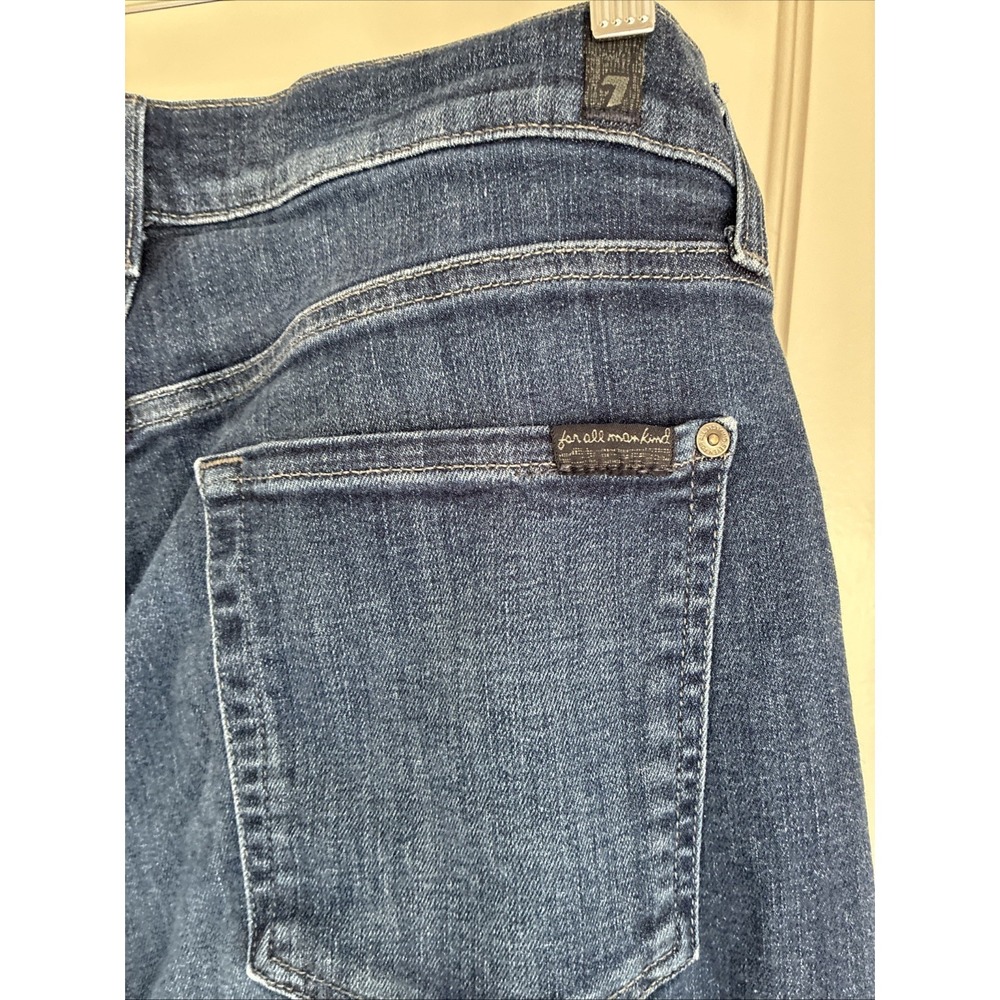 7 For All Mankind Standard Jeans Mens 34 Blue Straight Leg Zip Fly Seven Stretch - Picture 4 of 8
